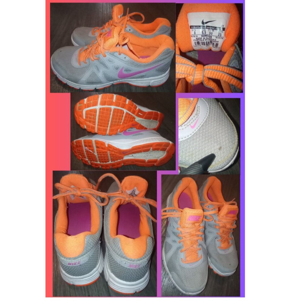 Nike Revolution II Trainers Running Shoes Women’s 8 Gray Orange